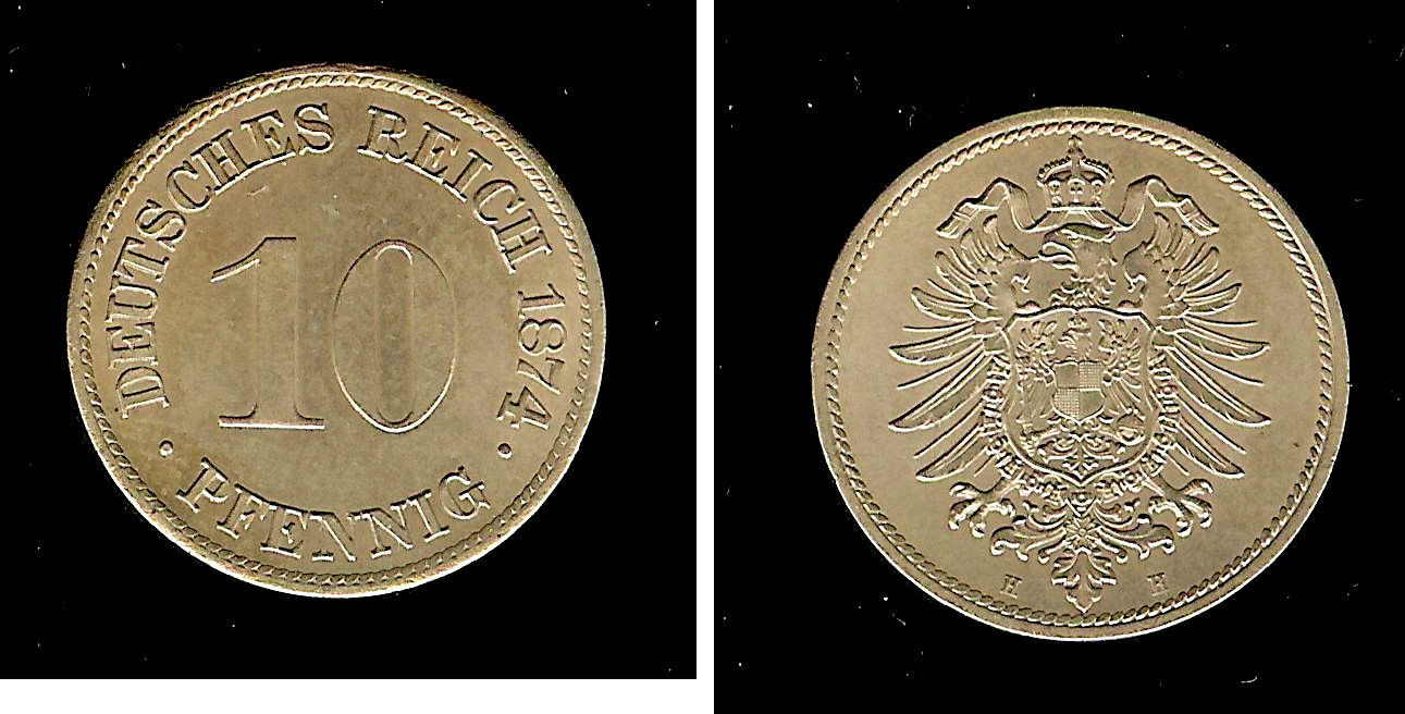 Germany 10 pfennig 1874H Unc.